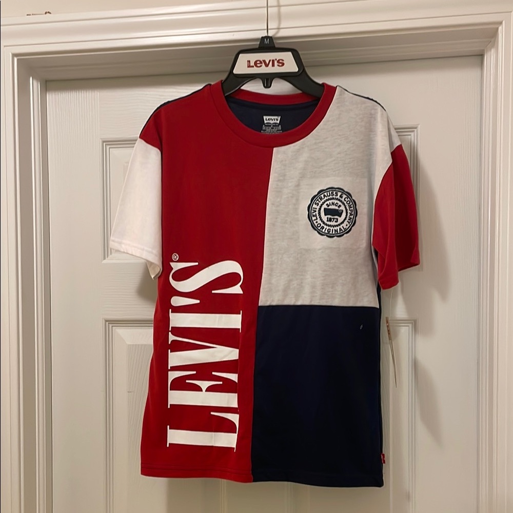 Levi's Red and White Short Sleeve Tee